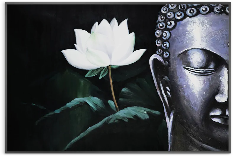 tranh duc phat va hoa sen trang bumemd0400 b