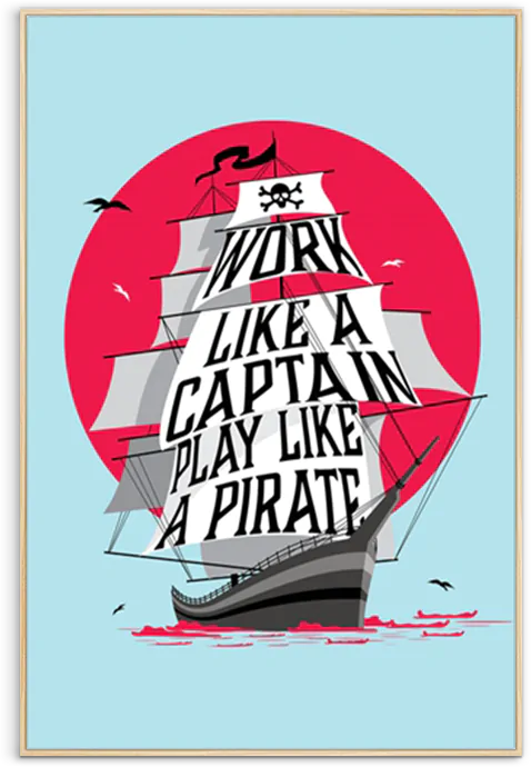 tranh work like a captain play like a pirate mtdc0379 wd